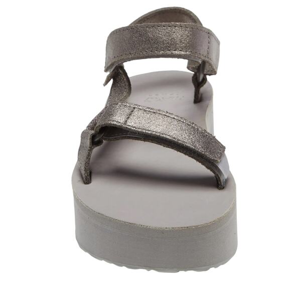 Teva Original Universal Women Sandal Size 9 Iron Metallic Leather Platform New - Picture 4 of 6